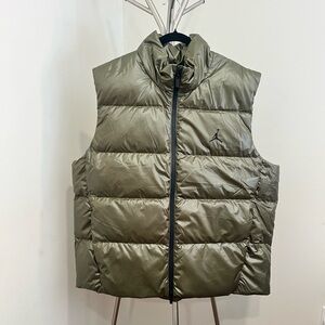 NWT $165 Nike Air Jordan Flight Down Puffer Vest Gilet Men’s XXL Olive Green